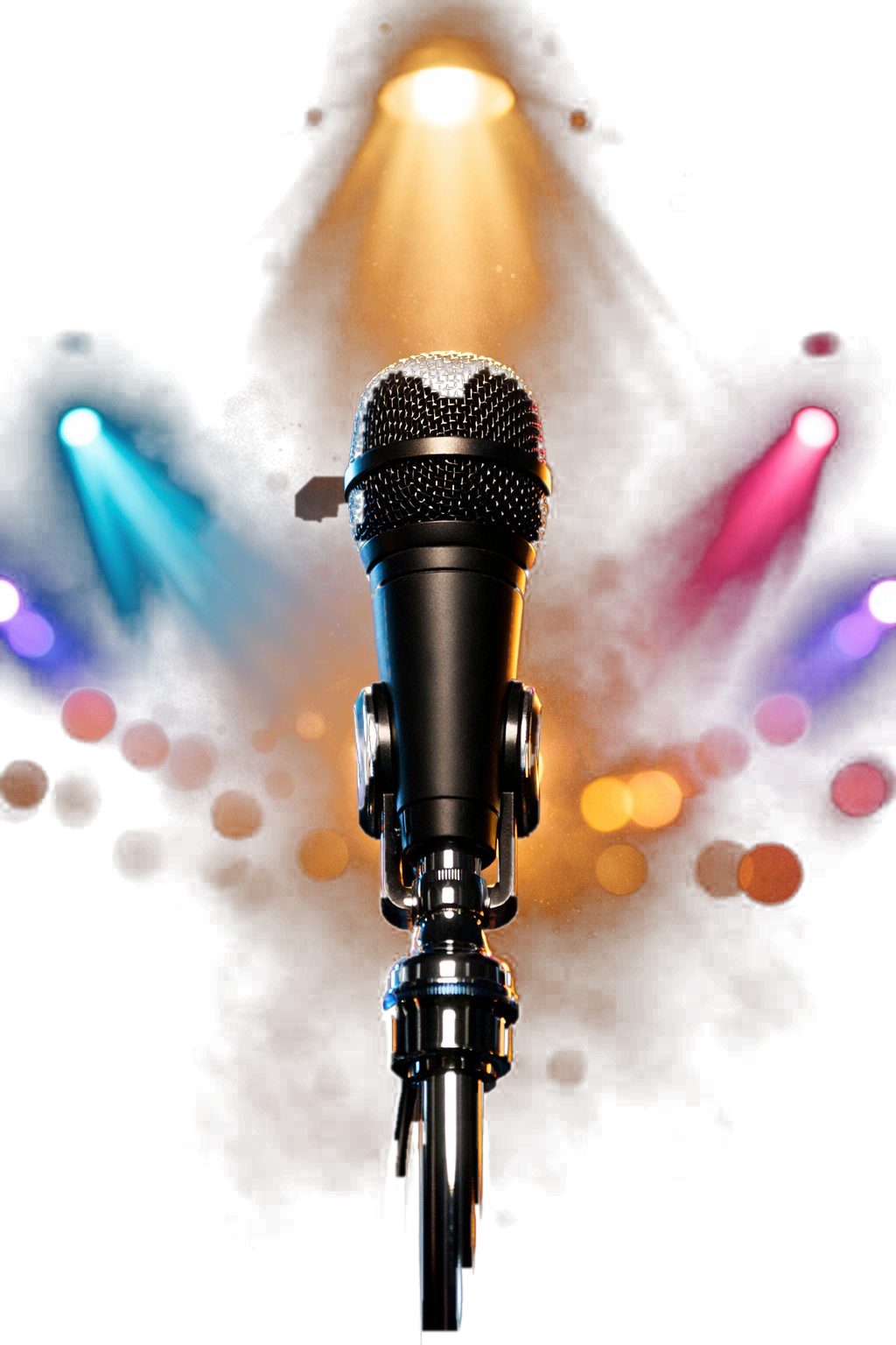A microphone under the spotlight